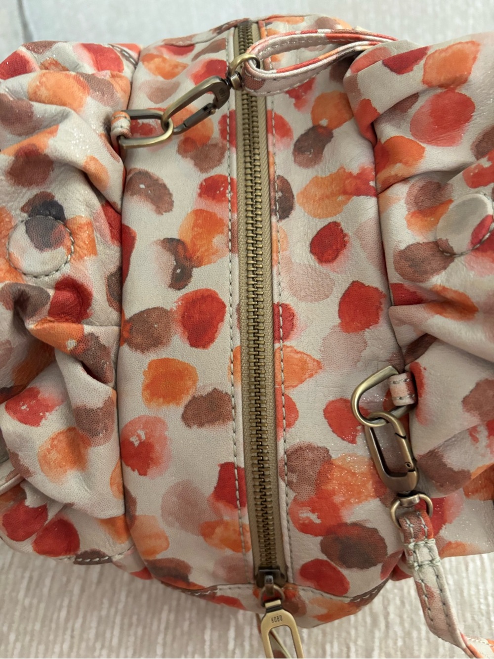 NWOT Hobo Darling Small Satchel Dots Print Leather Crossbody Bag - Picture 6 of 10